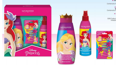 PRINCESS GIFT SET 2023 "GLITTER HAIRPINS" (shampoo 300ml+BALSAMO SPRAY 200ml
+mollettine glitter)